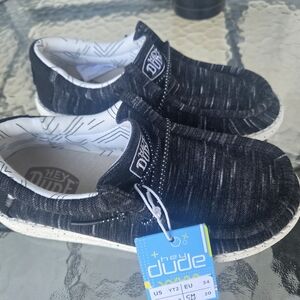 HeyDude Black Kids Shoes 2Y